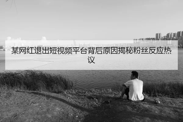 某网红退出短视频平台背后原因揭秘粉丝反应热议